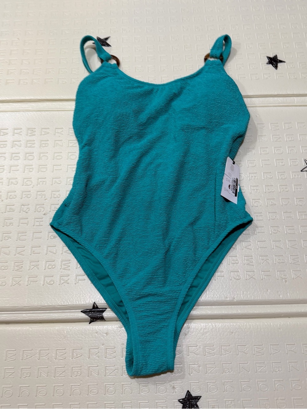 Shoshanna Textured Teal One-Piece Swim